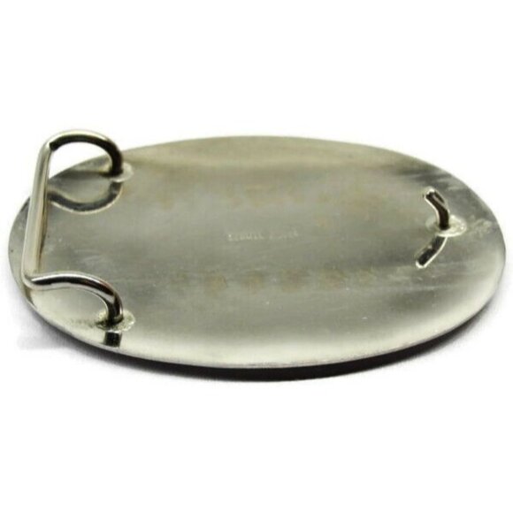 German Silver Etched Belt Buckle Fancy Design Western - Picture 4 of 9
